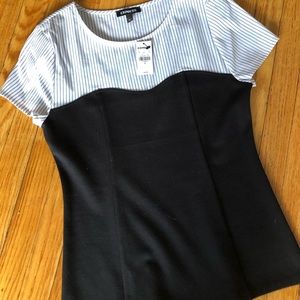 Express pinstriped fitted bodice top NWT Size S